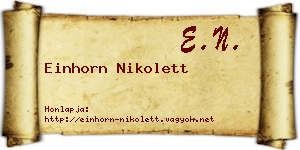 Einhorn Nikolett névjegykártya
